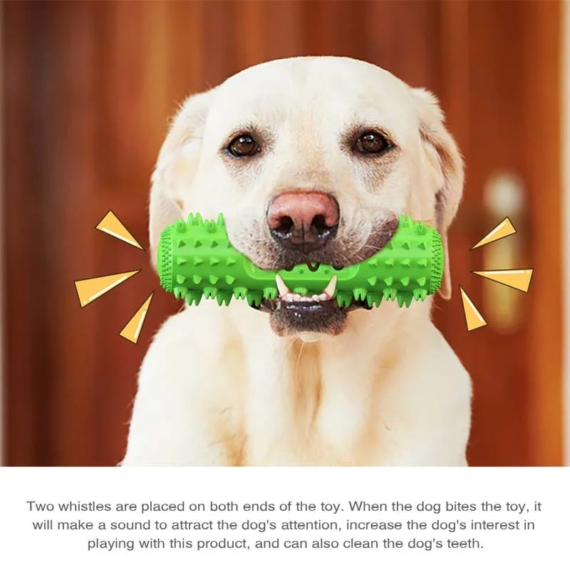Squeaky Dog Chew Toy Teeth Cle - Rubber Treat Dispensing Dog Toy 评论和价格